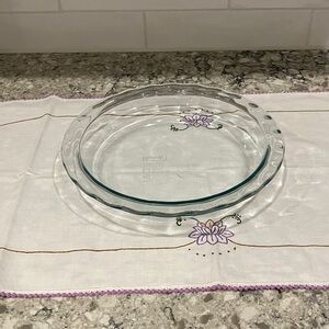 9.5” Pyrex Transparent Glass Pie Dish